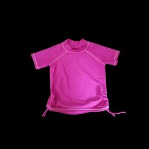 * SUN SMARTIES Pink Rauched Sides Rash Guard Short Sleeved Top Girls 24 months